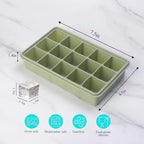 2 Tbsp Silicone Freezer Molds - Perfect for Storing Garlic, Herbs, Ginger, Pesto, Tomato Paste, Lemon Juice, Purees and More - Silicone Food Freezer Tray (Green 4 Pack)