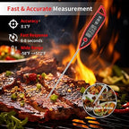 YFL Digital Meat Thermometer, Instant Read Food Thermometer, Large LCD Display, Waterproof Cooking Thermometer for Oven BBQ Grill Smoker Beef Turkey Camping & Kitchen Gadgets