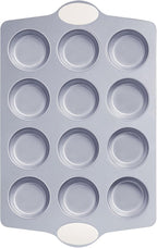 Ceramic Muffin Pan,12-Cup Nonstick Aluminized Steel Cupcake Pans, Healthy Non-Toxic Ceramic Coating Muffin Tin, 1 Pack Cup Cake Pans for Baking Cream