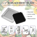 2 PCS Replacement Chopper 1/4" Blade, Commercial Vegetable Chopper Dicer, French Fry Cutter Stainless Steel Blade for Fruit Cutting Machine Tomato Onion Pusher Block