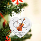 Personalized Cello Xmas Ceramic Ornament with Text Name & Year, Customized Cellist Ornament Christmas 2025, Cello Music Instrument Christmas Ornaments, Gift for Men Women Musician Teacher