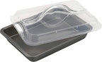 GoodCook Everyday Nonstick Steel Bake-N-Take Oblong Pan, 9" x 13" with Lid, Gray