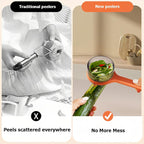 Peeling Knife With Storage Box, Fruit And Vegetable Peeler With Container, Double-Sided Stainless Steel Multi-Function Peeler For Home Kitchen (D-2pcs Orange)