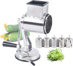 Rotary Cheese Grater Vegetable Potato Slicer Upgrade Stainless steel Rotary Handheld Grater Food Grater with 5 Blades for Vegetable Chesse Chocolate