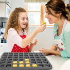 Beasea Mini Brownie Bite Pan with Dividers, 1 Pack 48 Mini Small Tiny Cup All Edges Non Stick Square Cupcake Baking Sheet Tin Tray Carbon Steel Bakeware Individual Cutter Baking Pan - Black