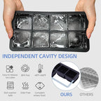 2 Pack Silicone 2 Inch Large Ice Cube Molds for Cocktails Wine Fruit and Bourbon Whiskey Easy Release Ice Cube Tray with Lid Ideal for Cold Drinks and Entertaining Gatherings