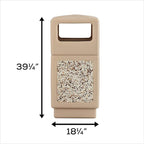 Safco Canmeleon Trash Can, 38 Gallons, Indoor and Outdoor Use, Durable & Weather-Resistant Commercial Garbage Can with Stone Panels, Tan