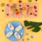 Sakolla Large Silicone Popsicle Molds Set of 3, Oval 4 Cavities Homemade Ice Pop Molds with 150 Wooden Sticks for Ice Cream, Cakesicles, Cake Pop (Blue)