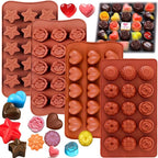 4 Pack:Chocolate Molds Silicone,Flowers Silicone Molds,Cake Chocolate Mold, Wedding Cake Decorating Tools,Fondant Sugarcraft Cake Molds.Non-Stick and Food Grade Silicone Molds for Chocolate Candies.