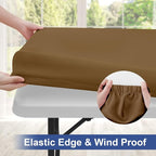 homing Rectangle Table Cloth Cover, Waterproof Polyester Elastic Fitted Tablecloth, Fits for 5 Foot Folding Tables, Washable Table Protector for Picnic, Camping, Outdoor (Brown, 30" x 60")
