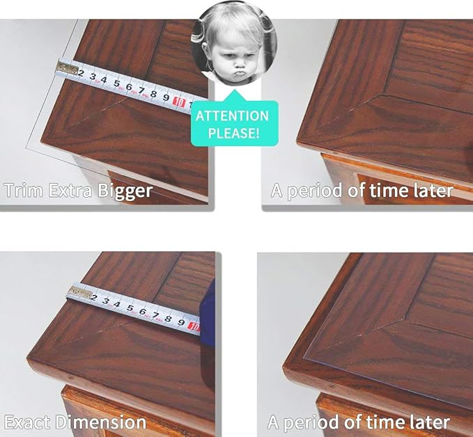 NECAUX Custom 24 x 75 Inch Frosted Table Cover Protector, 1.5mm Thick Water Resistant Plastic Non-Slip Table Pad Table Cover Protector for Coffee Table Decor Writing Desk Trainning Table Vanity Table