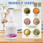 Pamperεd Chεf Food Chopper, Vegetable Chopper, Onion Chopper, Garlic Chopper, Nuts Chopper - Hand Chopper For Vegetables Salads Fruits, Nuts. Dishwasher-safe, White, Easy to Clean
