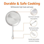 Amazon Basics 3-Piece Stainless Steel Aluminum-Clad Fry Pan Set with 8", 9 1/2", and 12"