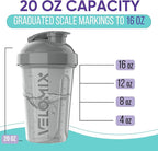 VELOMIX -6 PACK- Shaker Cups for Protein Shakes 20 oz - 6x Wire Whisk | Leak Proof Protein Shaker Bottle for Protein Shakes, Shaker Bottle Pack for Pre & Post Workout, Shaker Cup (Modern Neutrals)