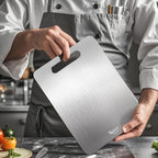 New Titanium Cutting Board -100% Pure Titanium Cutting Boards For Kitche,Easy to clean, Double-sided food-grade Cutting Board For Meats, Fruits And Vegetables (15 * 11)