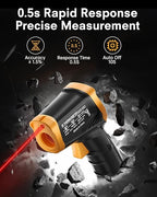 Eventek Infrared Thermometer Gun, Laser Thermometer Temperature Gun -58°F to 1112°F, IR Temp Gun for Cooking, Pizza Oven Accessories, Griddle, AC, Barbecue, Air Thermometer, Kitchen Cooking,Meat