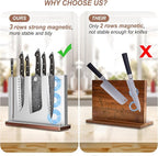 Magnetic Knife Block, Stainless Steel Magnetic Knife Holder for Kitchen Counter Universal Knife Block Without Knives, Strong Magnet Kitchen Knives Storage Organizer