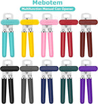 10 Colors Can Opener Manual Handheld Heavy Duty Hand Can Opener Smooth Edge Stainless Steel Can Openers Top Lid Kitchen Gadgets, Best Large Rated Easy Turn Knob, with Bottle Opener, Burgundy