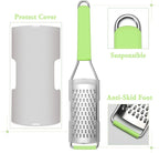 Cambom Lemon Zester Grater Three-piece Suit - Heavy Duty Kitchen Tool for Parmesan Cheese, Ginger, Garlic, Nutmeg, Chocolate, Vegetables，Fruits，Stainless Steel Grater Dishwasher Safe Green