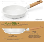 COOKLOVER Nonstick Frying Pan 100% PFOA Free Cookware Induction Skillet Stir Fry Pan (White, 7.9 inch)