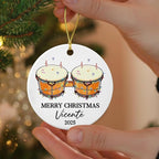 Awesome Bongo Drum Ceramic Ornament Gift for Women Men Dad Mom Brother Sister, Customized Text Year Name Instrument Player Christmas Ornament 2025, Personalized Bongo Drum Ceramic Christmas Ornaments