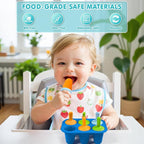 Miaowoof Silicone Popsicles Molds for Toddlers, 6-Cavity Non-BPA Premium Silicone Small Popsicle Molds, Ice Pop Mold with 6 Colorful Reusable Sticks for Kids (Blue)