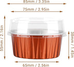 EUSOAR Dessert Cups With Lids, 5 OZ 100pcs Baking Cups with Lids,125ml Snacks Desserts Flan, Recyclable Economical Catering Gathering Club Shower Wedding Party Favor Baking Cups-Caramel