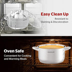 SUNHOUSE 13-Quart Stainless Steel Stockpot w/Tempered Glass Lid - Heavy-Duty, Food-Grade Cookware for Simmering, Boiling, and Induction Cooking - Exceptional Heat Distribution