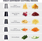 Chef Power Premium Quality 5 in 1 Cheese Grater Hand Crank - Stainless Steel Rotary Cheese Grater for Effortless Grating - Durable and Ergonomic Design for Professional and Home Use (Violet)