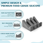 Self Draining Soap Dish,Silicone Suction Cup Soap Holder, Bathroom Soap Dish for Bar Soap,Can Extend Soap Life,Bathroom, Bath Tub, Kitchen Sink (1, Grey)