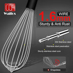 Stainless Steel Whisk Set with 7"+5" Mini whisks, Walfos Heavy Duty Whisks, Kitchen wisk (7+9+11in) Premium for Whisking, Blending, Beating, Frothing & Stirring.