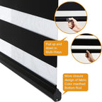 Persilux Cordless Zebra Blinds for Windows (35" W X 47" H, Black) Free-Stop Dual Layer Roller Windows Shades for Day and Night, Light Filtering Sheer Shades for Home, Easy to Install
