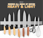 Ninonly 20 Inch Magnetic Knife Holder for Refrigerator, Stainless Steel Double Sided Magnet Knife Strip for Wall, No Drilling Magnetic Knife Rack with Powerful Magnetic Pull Force Fridge Applicable