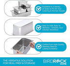 BIRDROCK HOME Stainless Steel Steam Table Pan - Hotel, Restaurant & Catering Supplies - 24 Gauge Steel, 6.2 qt Capacity - Meal Prep, Cooking, &Food Storage Container - 6" Depth, 1/3-Size (6 Pack)