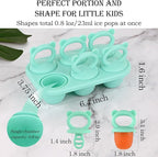 Sakolla Baby Popsicle Molds Mini 6-Cavity Silicone Ice Pop Mold with Sticks Breastmilk Popsicle Molds for Teething Relief Toddler Popsicle Mold for Ice Cream Frozen Yogurt and Fruit Juice (Green)