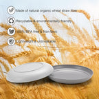 12 Pcs Unbreakable Deep Dessert Plates Set, 8 inch Reusable Plastic Wheat Straw Plates, Microwave and Dishwasher Safe Plate for Kitchen, Lightweight Plate for Dessert, BPA Free, Dark Gray