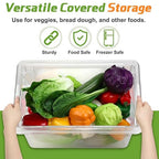 2 Pack 5 Gallon Polycarbonate Food Storage Box 18 x 12 Inch Commercial Food Storage Container Clear Vegetable Fruit Food Safe Storage Tote for Kitchen Restaurant Cafeteria