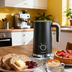 Milk Frother, Electric Milk Frother and Steamer 400W, Automatic Warm and Cold Foam Maker and Milk Warmer 4 in 1 with 2 Whisk for Latte, Cappuccino, Macchiato, Hot Chocolate Coffee