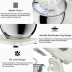 8.45 QT All Metal Dough Mixer,10 Speed Large Capacity Kitchen Stand Mixer with Digital Timer & Tilt-Head, Electric Mixer with Whisk Dough Hook Mixing Beater for Baking,Cakes,Cookie,Bread,Salad(White)