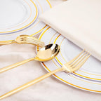 SUT 100PCS Gold Plastic Forks and Spoons Heavy Duty Set, Gold Disposable Silverware, Gold Cutlery, Gold Disposable Utensils, Plastic Flatware Includes 50 Forks, 50 Spoons for Party