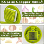 2 Pcs Garlic Press Stainless Steel, Garlic Mincer Crusher with Peeler and Cleaning Brush, Garlic Chopper Mini Kitchen Tool