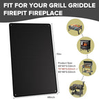 70 x 48 Inch Under Grill Mats for Outdoor Grill, Double-Sided Fireproof Grill Protector Pad, Waterproof, Oil-Proof, Indoor Fireplace/Fire Pit Mat, Easy-Clean BBQ/Grill Floor Mat for Deck & Lawn