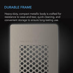 AC Infinity Grinder Card, Black Aluminum Milling Tool with Manual Grater Surface for Pepper, Spices, and Tea