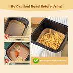 200 Pcs 6.5" Air Fryer Liner,Square Baking Parchment Airfryer Paper Unbleached Disposable Non-stick & Non-Leak & Non-Washing Paper Liner for 3-5 QT Air Fryer Basket