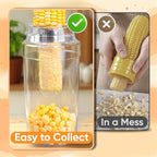 YYP Corn Cob Stripper, Corn Peeler for Corn on the Cob, with Bowl Fast No-Mess Kernel Cutter Tool for Effortless Prep with Serrated Blade for Home & Kitchen