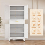 71" Tall Pantry Storage Cabinet with Drawer and Adjustable Shelves, Freestanding Tall Kitchen Cupboard Storage Cabinet for Kitchen,Dining Room, Living Room, White
