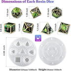 LET'S RESIN Upgraded Large DND Silicone Molds for Resin with 7 Cavities, Polyhedral Stereoscopic Game Epoxy Resin Molds for DIY Dice Making, Table Board Game