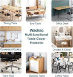 14x14 Clear Plastic PVC Wood Desk Protector Pad Rectangle Thick Clear Plastic Vinyl Tablecloth Furniture Protective Desktop Liner Cover Waterproof Computer Tabletop Protection Desk Blotter Mat Pad