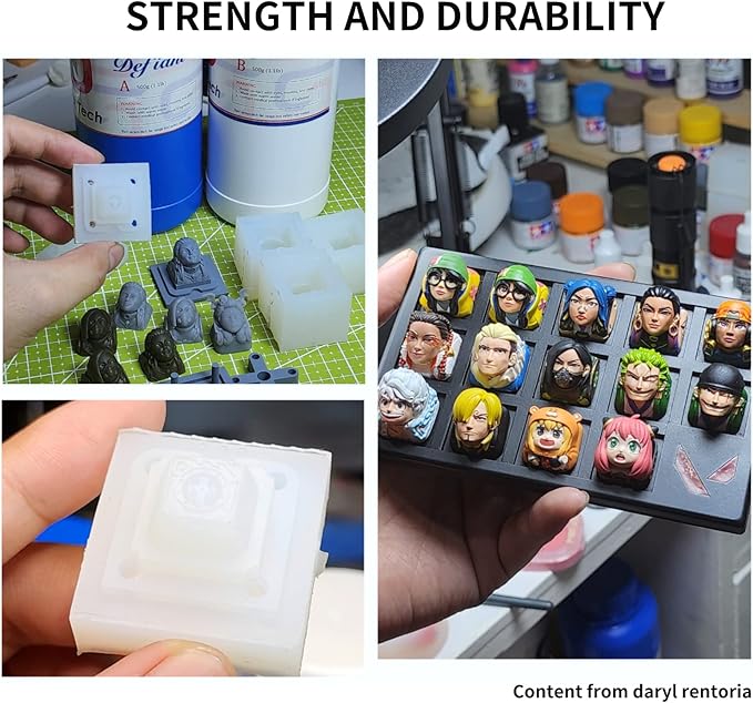 Siraya Tech Defiant 15 Platinum Silicone Mold Making Kit, Food Safe, Shore A 15 Hardness, Ideal for 3D UV Resin Projects, Easy Curing, No Coating Required, Durable, Versatile, 2.2 lb Set Clear