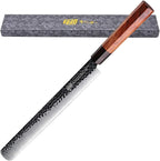 FINDKING Brisket Slicing Knife 12 Inch, Sharp Carving Knife for Meat, BBQ, High Carbon Steel Blade, African Rosewood Octagonal Handle (Dynasty Series)